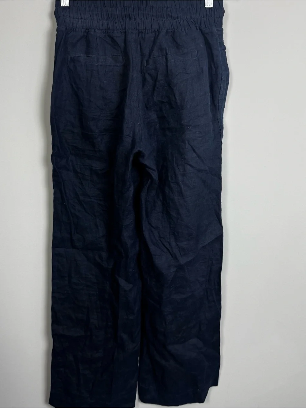 QUINCE | Navy Blue Elastic-Waist Linen Drawstring Pants Women’s Size Small